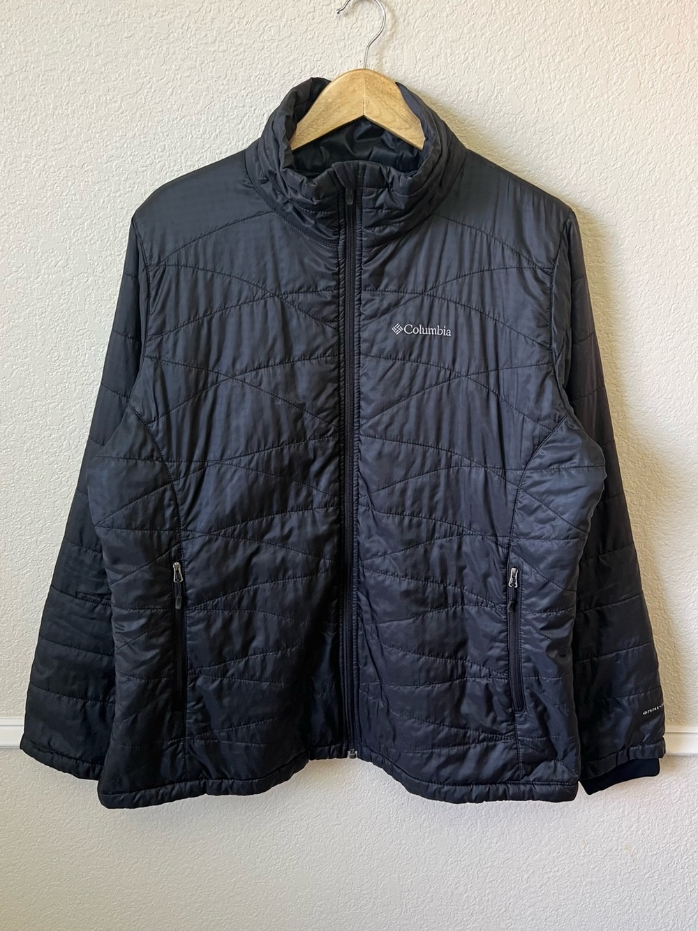 COLUMBIA Omni-Heat Insulated Lightweight Puffer Jacket Womens 1X Black Outdoor